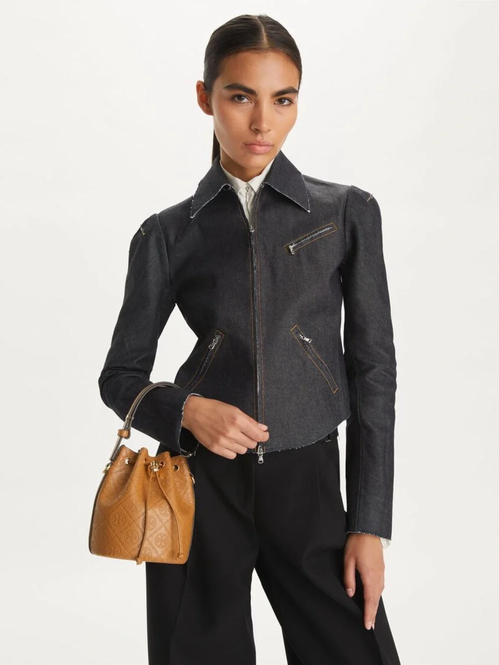 NWT Tory Burch Denim Biker Jacket $698 4